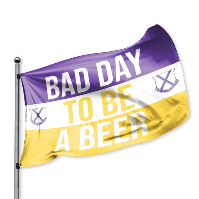 Bad Day To Be A Beer Flag-Flags-BDTBAB-Purple/Yellow-Old Row