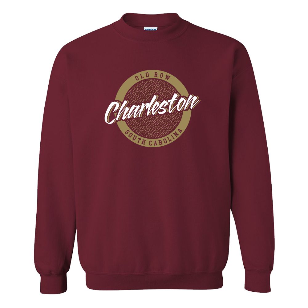 Charleston, South Carolina Circle Logo Crewneck Sweatshirt-Crewnecks-Old Row U-Old Row