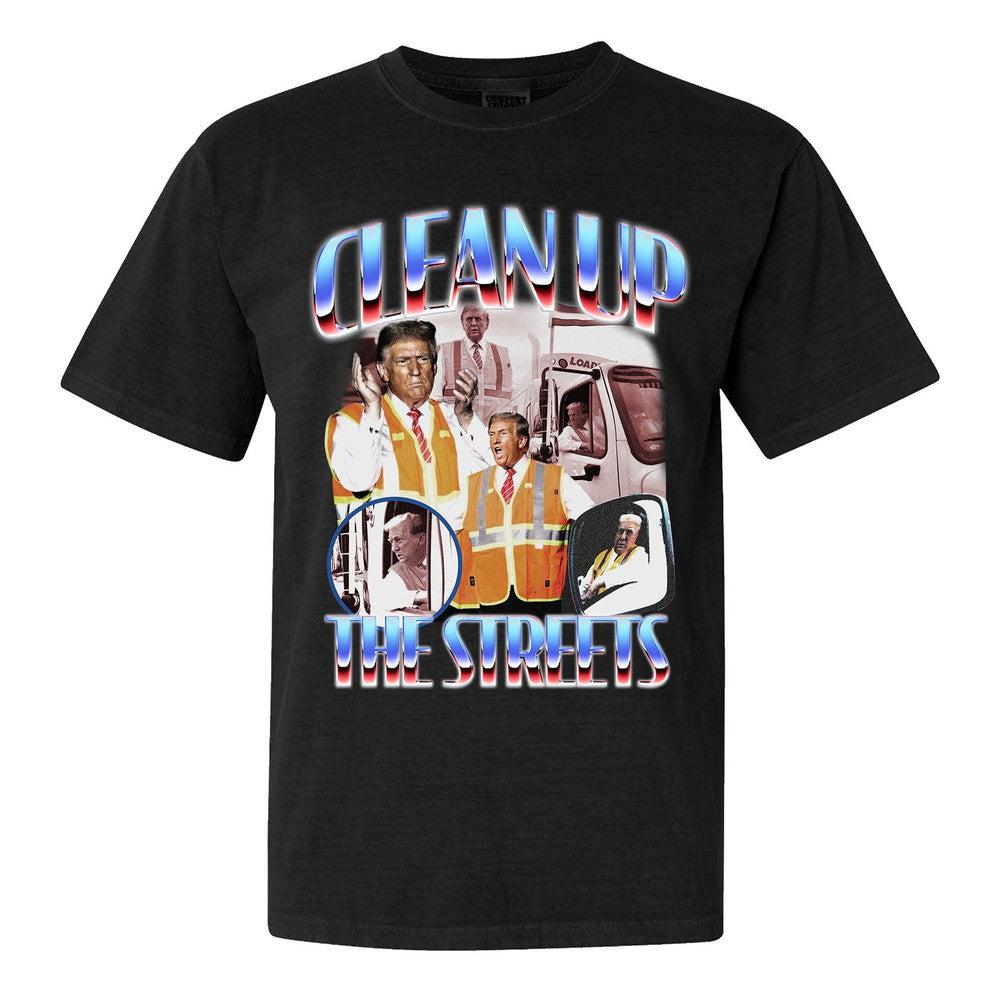 Clean Up The Streets Tee-T-Shirts-America First-Black-S-Old Row