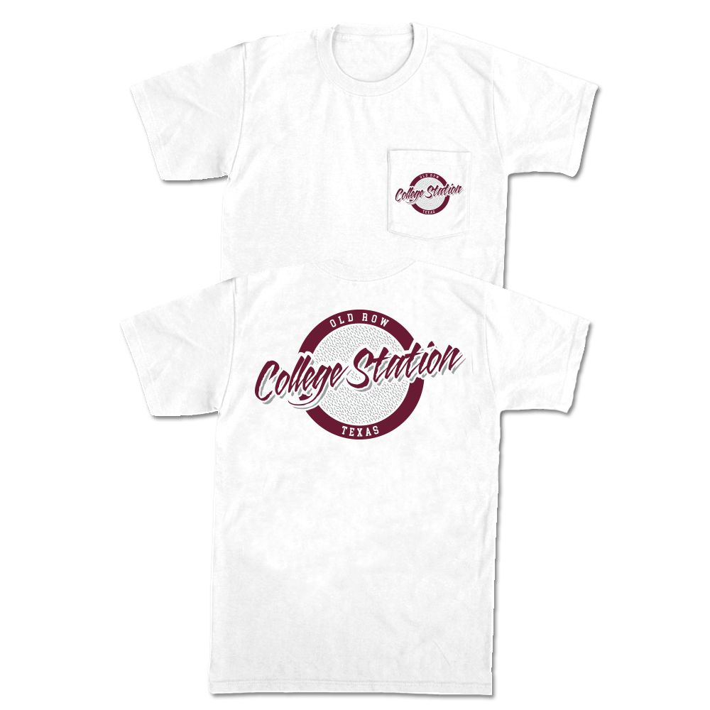 College Station, Texas Circle Logo Pocket Tee-T-Shirts-Old Row U-Old Row