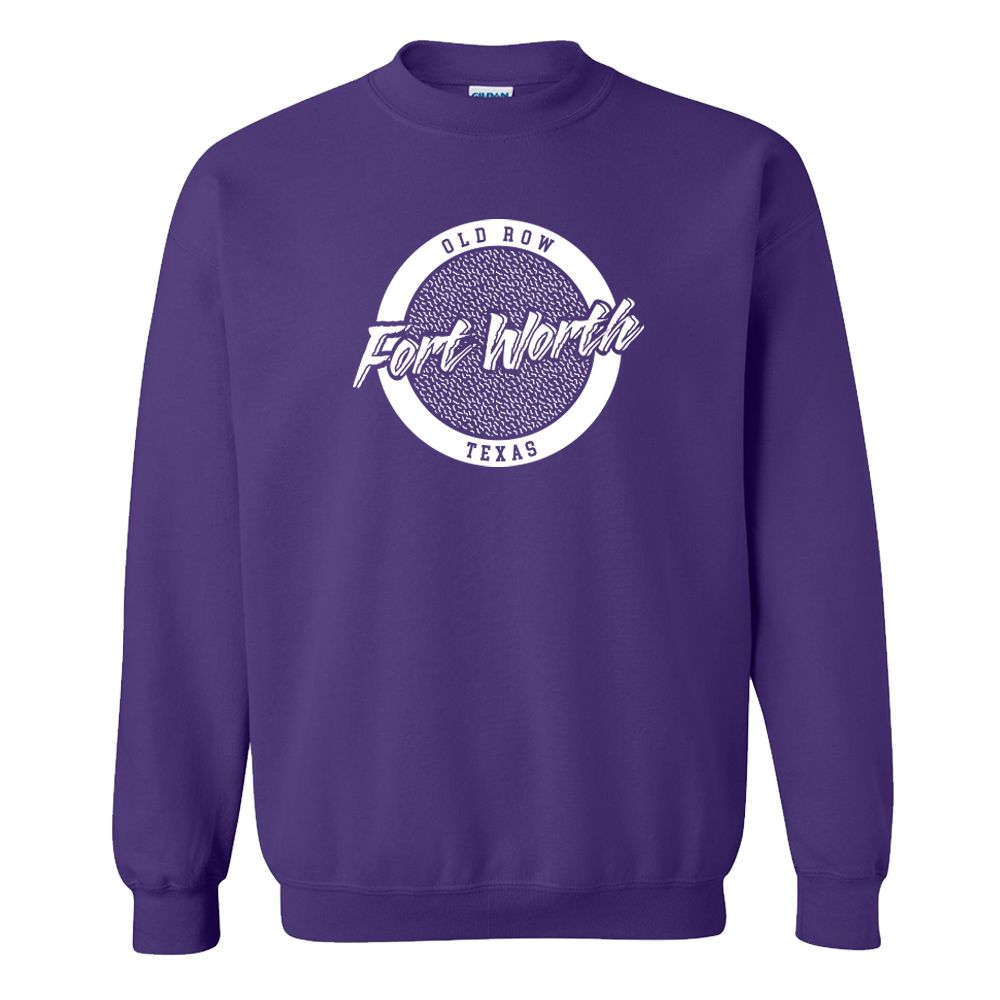 Forth Worth, Texas Circle Logo Crewneck Sweatshirt-Crewnecks-Old Row U-Old Row