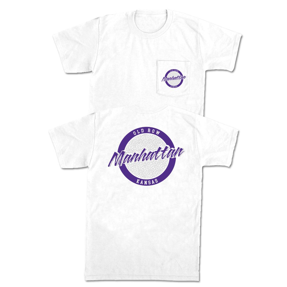 Manhattan, Kansas Circle Logo Pocket Tee-T-Shirts-Old Row U-White-S-Old Row