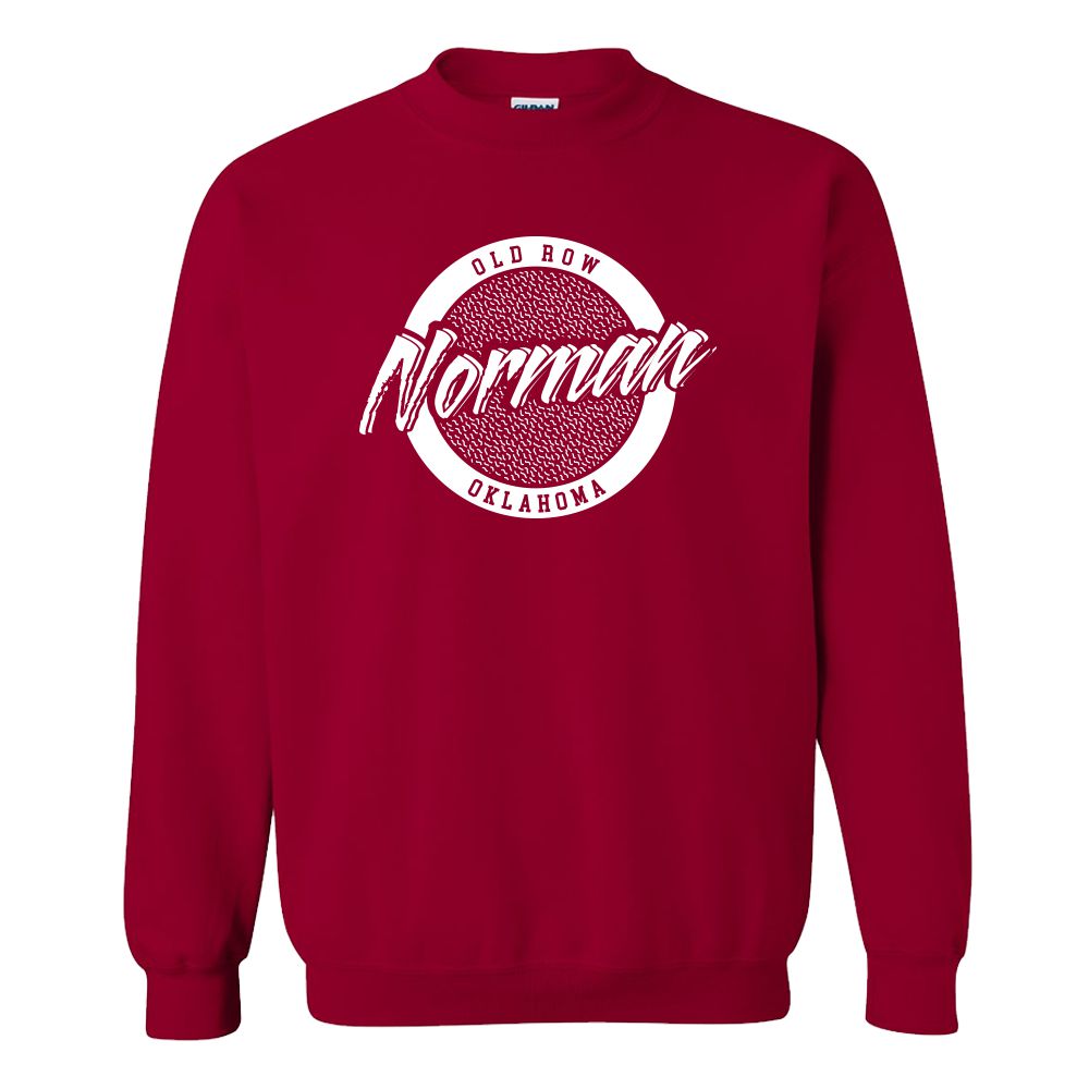 Norman, Oklahoma Circle Logo Crewneck Sweatshirt-Crewnecks-Old Row U-Old Row
