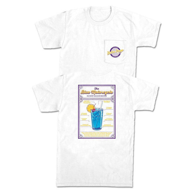 The Blue Motorcycle Pocket Tee-T-Shirts-The Boozy Collection-White-S-Old Row