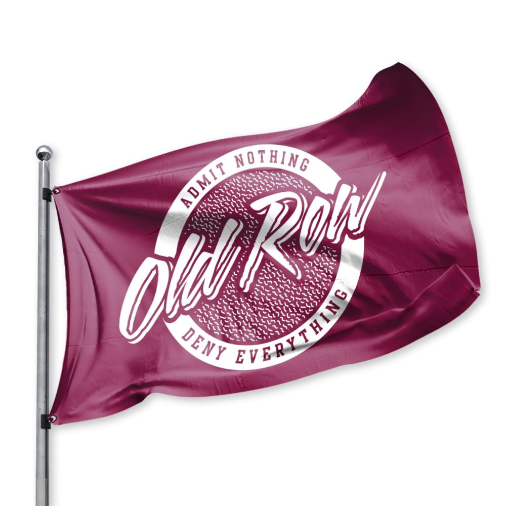 Old Row Retro Circle Flag - Maroon w/ White-Flags-Old Row U-Old Row
