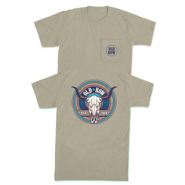 Old Row Outdoors Cow Skull Pocket Tee-T-Shirts-Old Row Outdoors-Tan-S-Old Row
