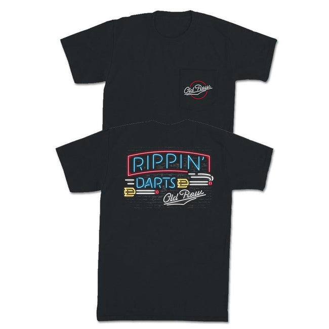 The Rippin' Darts Pocket Tee-T-Shirts-The Novelty Collection-Black-S-Old Row