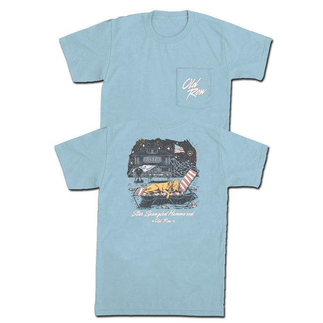 Star Spangled Hammered Pup Pocket Tee-T-Shirts-The Novelty Collection-Light Blue-S-Old Row