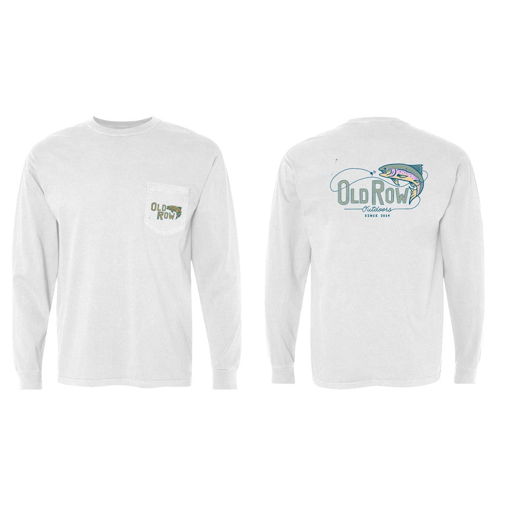 Outdoors Trout Hook Long Sleeve Pocket Tee-Shirt-oldrowwholesale-Old Row