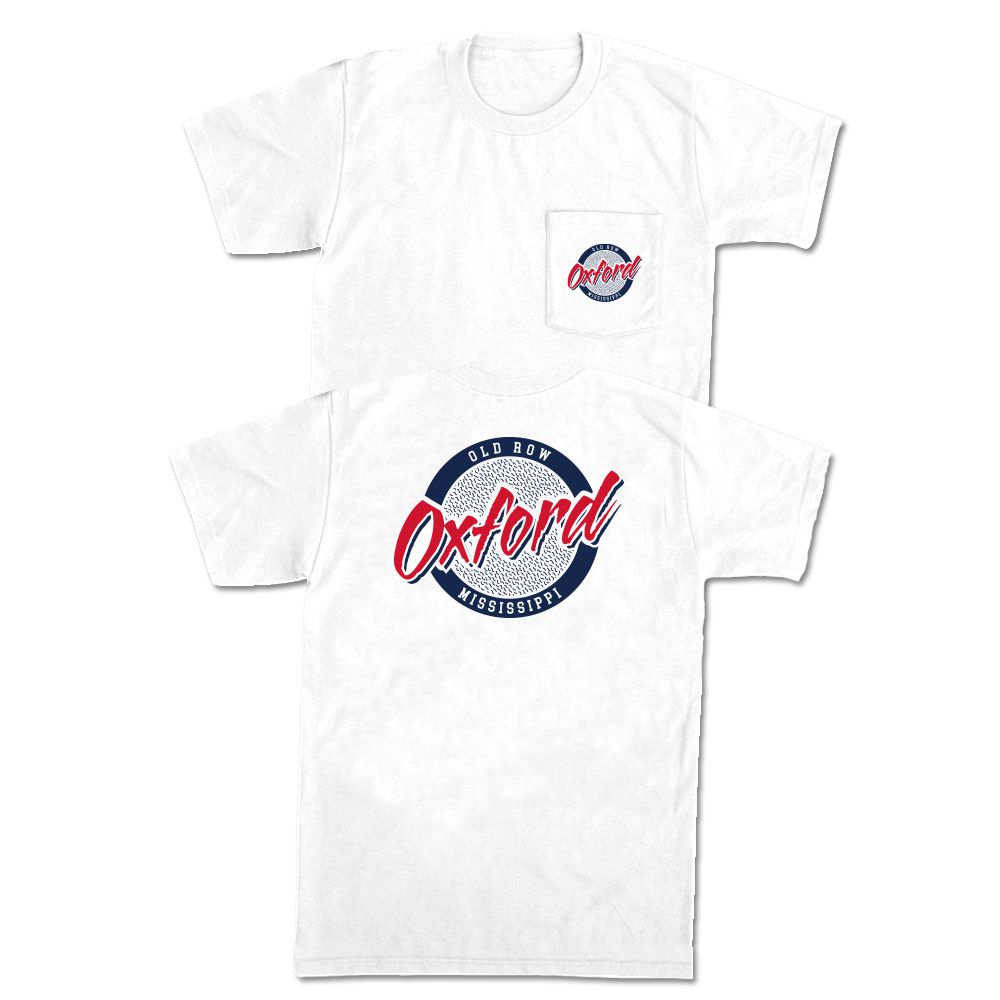 Oxford, Mississippi Circle Logo Pocket Tee-T-Shirts-Old Row U-White-S-Old Row