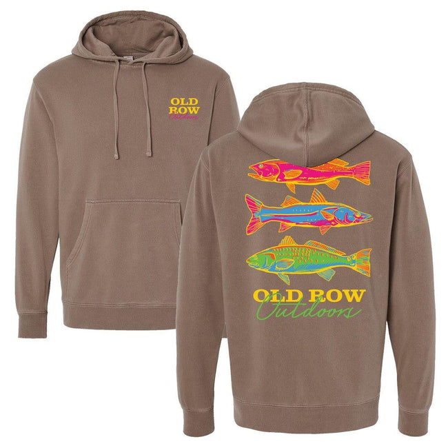 The Neon Fish Pigment Dyed Premium Hoodie-Hoodies-Old Row Outdoors-Brown-S-Old Row