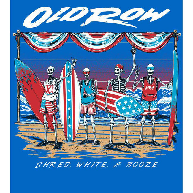 The Shred, White, & Booze Pocket Tee-T-Shirts-The Novelty Collection-Old Row