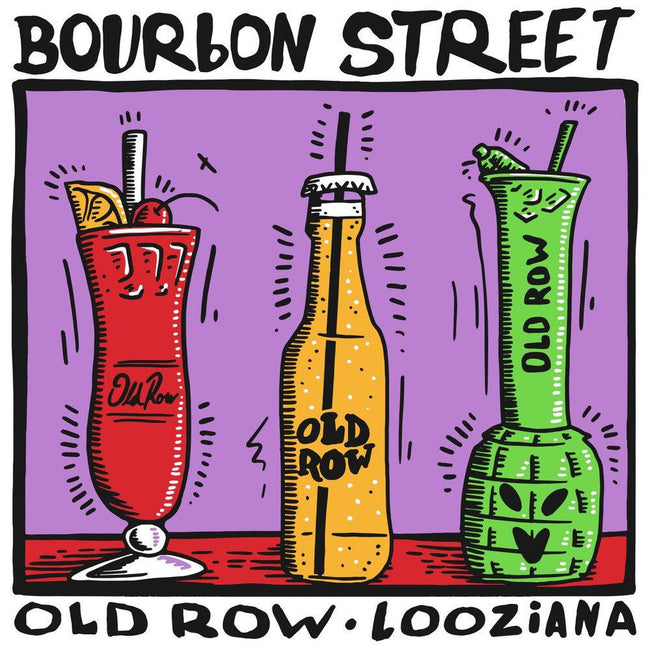 Bourbon Street Drinks Pocket Tee-T-Shirts-The Boozy Collection-Old Row