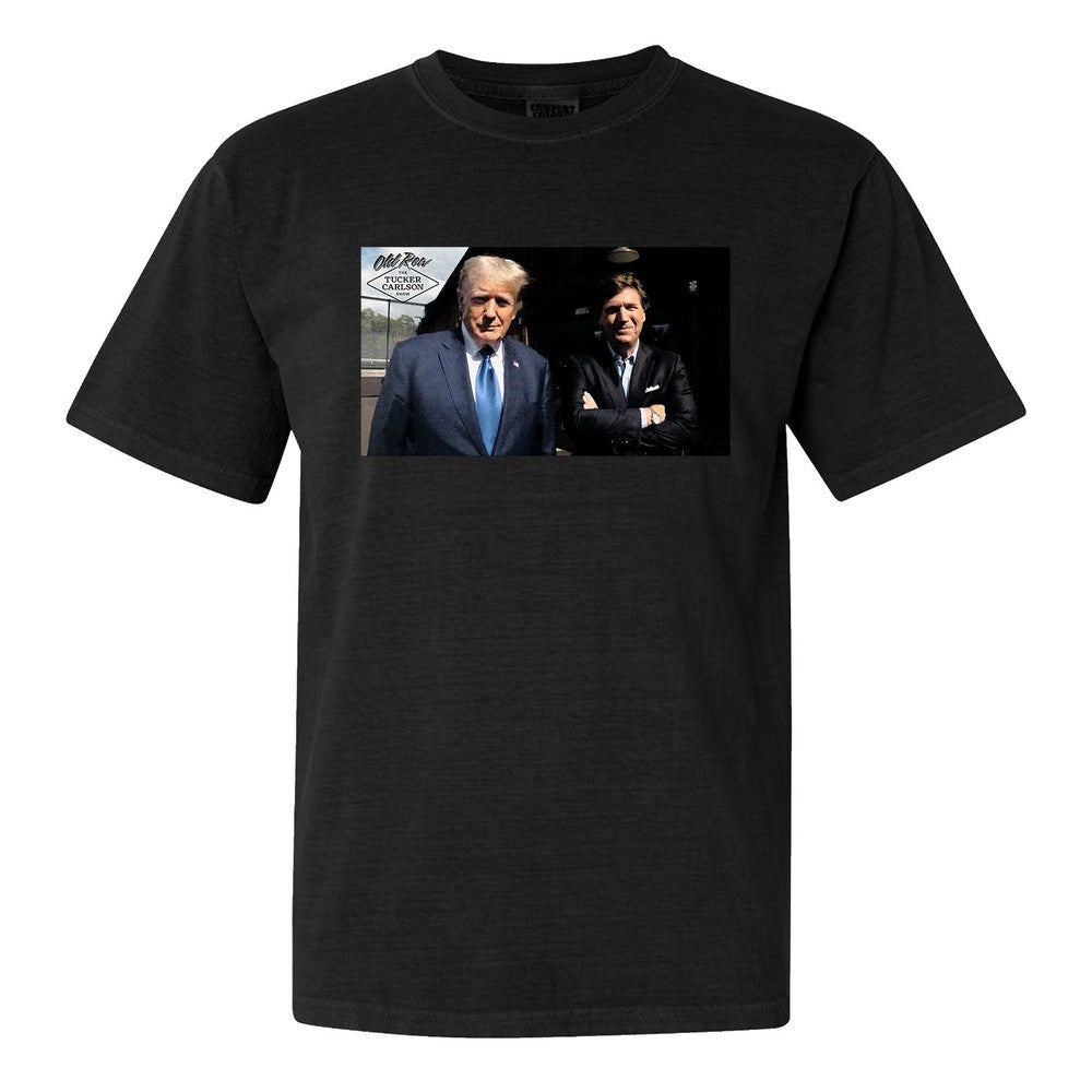 Tucker x Trump Interview Tee-T-Shirts-Tucker Carlson x Old Row NIL-Black-S-Old Row