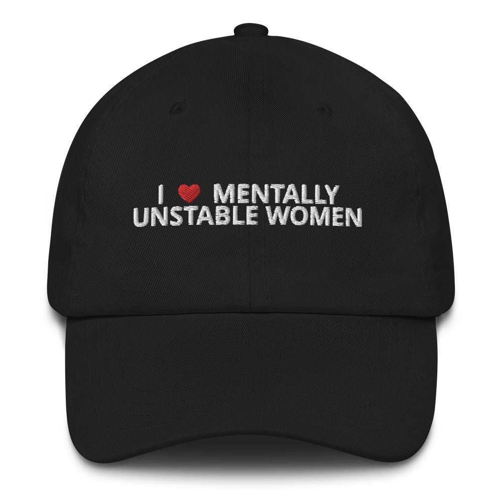 Mentally Unstable Women Dad Hat-Hats-Old Row-Black-One Size-Old Row