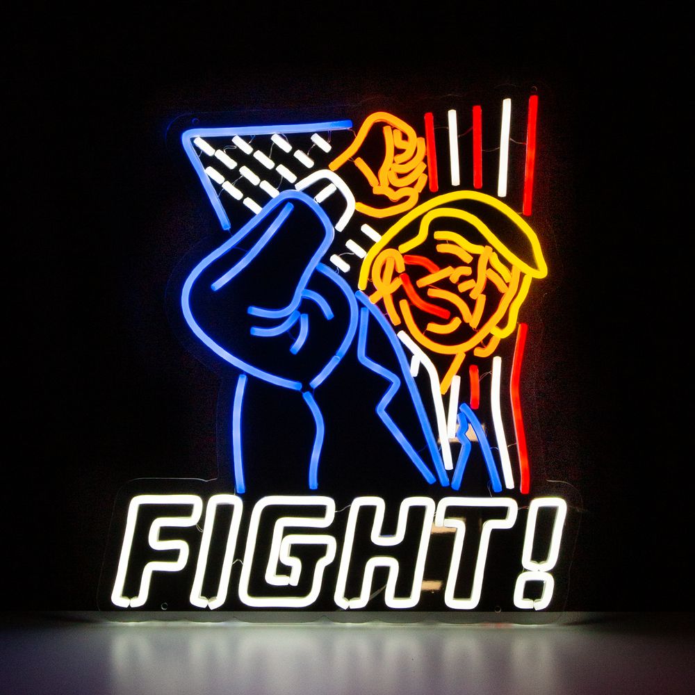 Trump Fight Neon Sign-Accessories-America First-Multi-One Size-Old Row