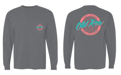 Old Row Circle Logo Long Sleeve Pocket Tee (Grey)