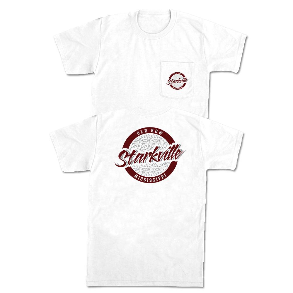 Starkville, Mississippi Circle Logo Pocket Tee-T-Shirts-Old Row U-White-S-Old Row