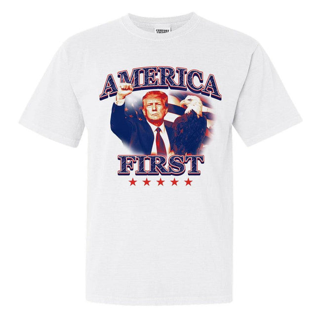 Trump America First Tee-T-Shirts-America First-White-S-Old Row