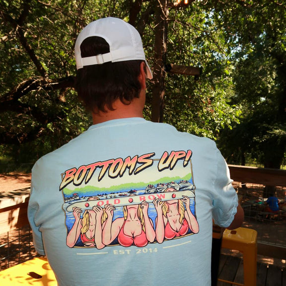 Bottoms Up Shotski Pocket Tee-T-Shirts-The Boozy Collection-Old Row