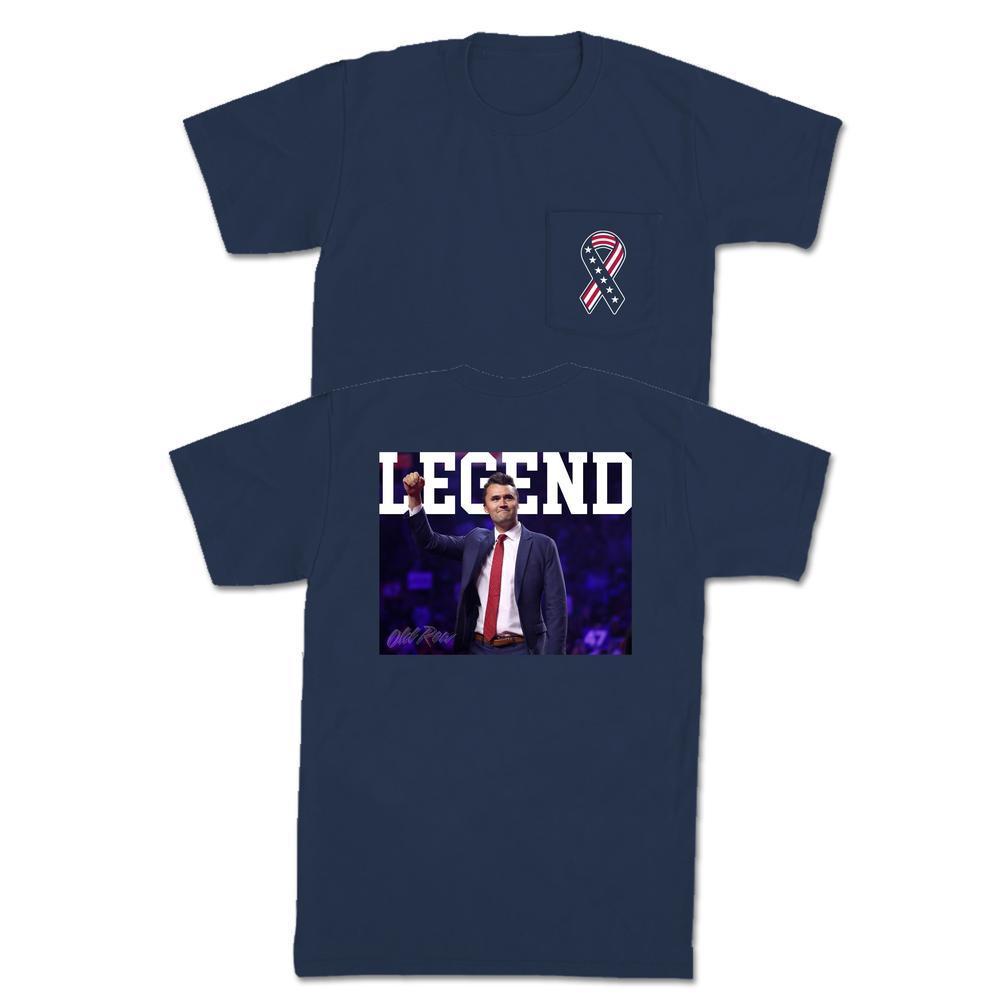 The Charlie Kirk Charity Pocket Tee-T-Shirts-Old Row Legends-Navy-S-Old Row
