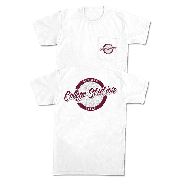 College Station, Texas Circle Logo Pocket Tee-T-Shirts-Old Row U-Old Row