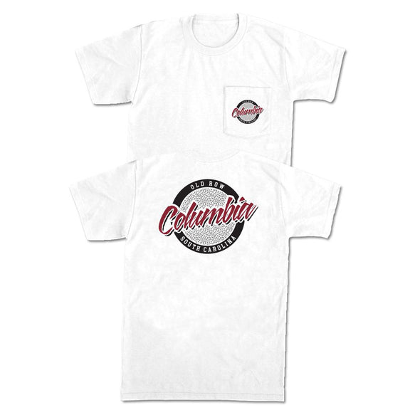 Columbia, South Carolina Circle Logo Pocket Tee-T-Shirts-Old Row U-White-S-Old Row