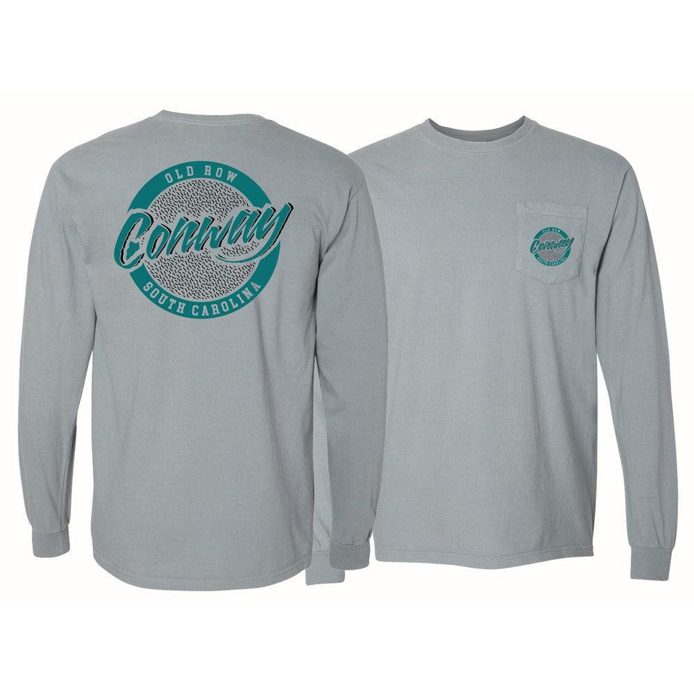 Conway, SC Long Sleeve Pocket Tee-Long Sleeve-oldrowwholesale-Old Row