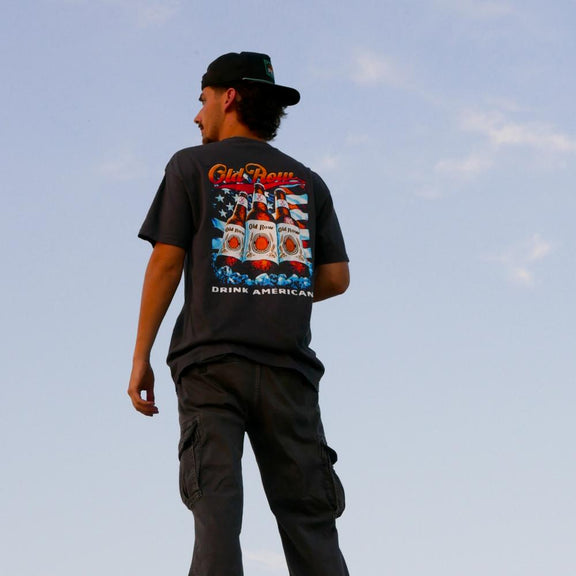 Drink American Flag Pocket Tee-T-Shirts-The Boozy Collection-Old Row