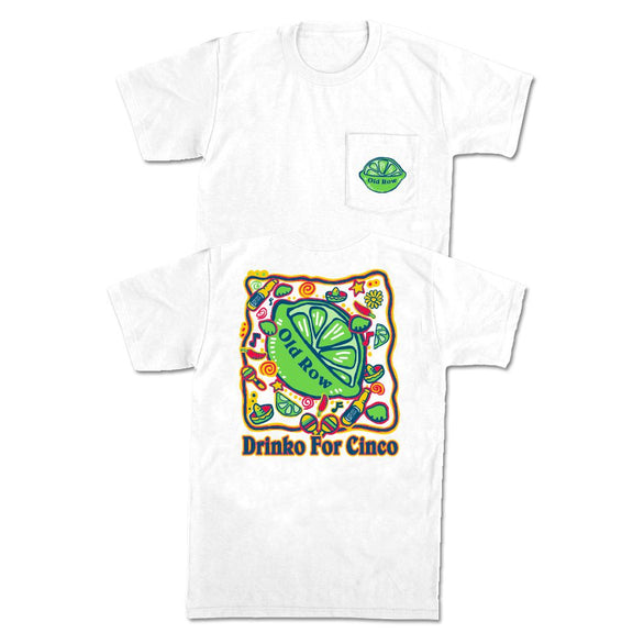 Drinko For Cinco Pocket Tee-T-Shirts-The Boozy Collection-White-S-Old Row