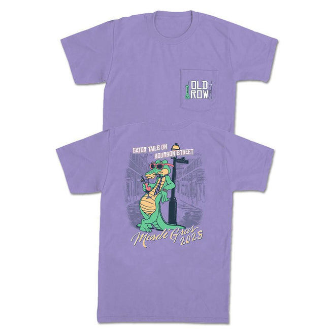 Gator Tails On Bourbon Street Pocket Tee-T-Shirts-The Boozy Collection-Purple-S-Old Row