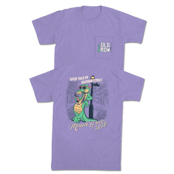Mardi Gras 2026 Gator Tails Pocket Tee-T-Shirts-Old Row-Purple-S-Old Row