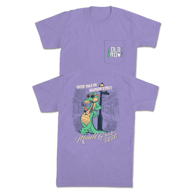 Mardi Gras 2026 Gator Tails Pocket Tee-T-Shirts-Old Row-Purple-S-Old Row