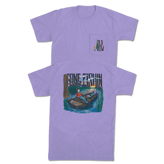 Gone Fishin' Pocket Tee-T-Shirts-Old Row Outdoors-Purple-S-Old Row