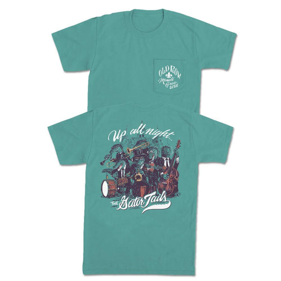 Mardi Gras 2026 Up All Night Pocket Tee-T-Shirts-Old Row-Green-S-Old Row
