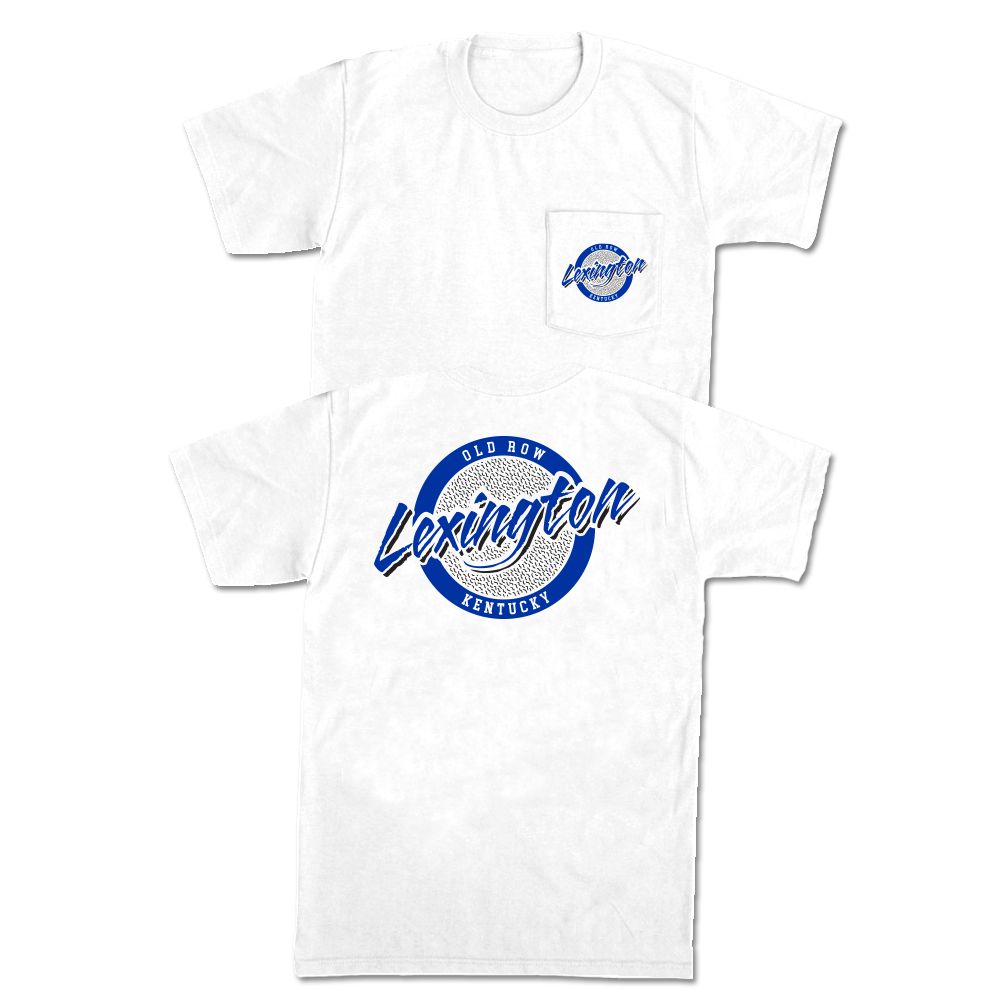 Lexington, Kentucky Circle Logo Pocket Tee-T-Shirts-Old Row U-White-S-Old Row