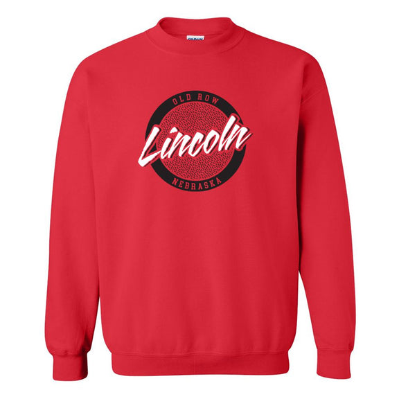 Lincoln, Nebraska Circle Logo Crewneck Sweatshirt-Crewnecks-Old Row U-Old Row
