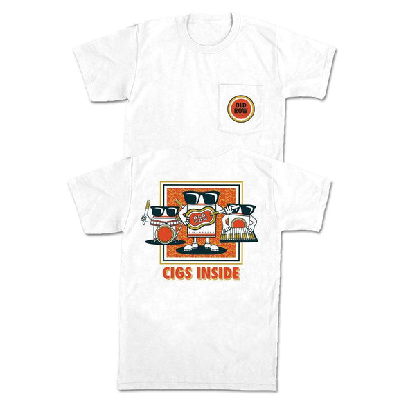 Cigs Inside Lucky Pocket Tee-T-Shirts-The Novelty Collection-White-S-Old Row