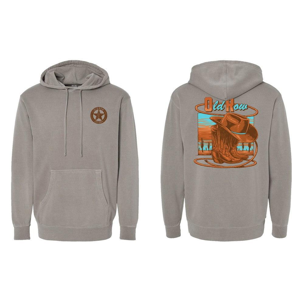 The Western Cowboy Pigment Dyed Premium Hoodie-Hoodies-Old Row Outdoors-Old Row