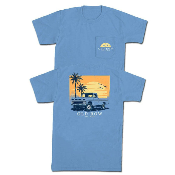 Old Row Outdoors Sunset Truck Pocket Tee-T-Shirts-Old Row Outdoors-Blue-S-Old Row