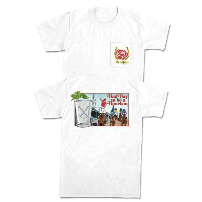 Bad Day To Be A Bourbon Pocket Tee-T-Shirts-BDTBAB-White-S-Old Row