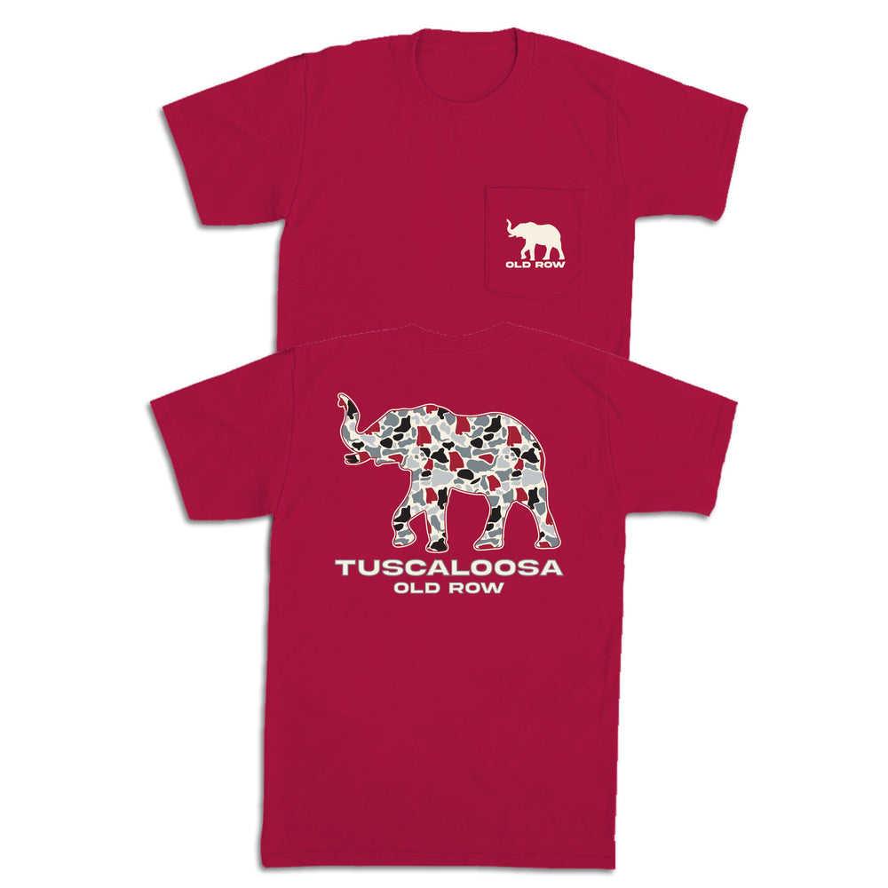 Tuscaloosa Camo Elephant Pocket Tee