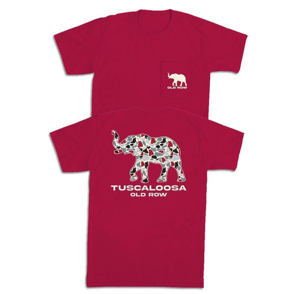 Tuscaloosa Camo Elephant Pocket Tee-T-Shirts-Old Row U-Old Row