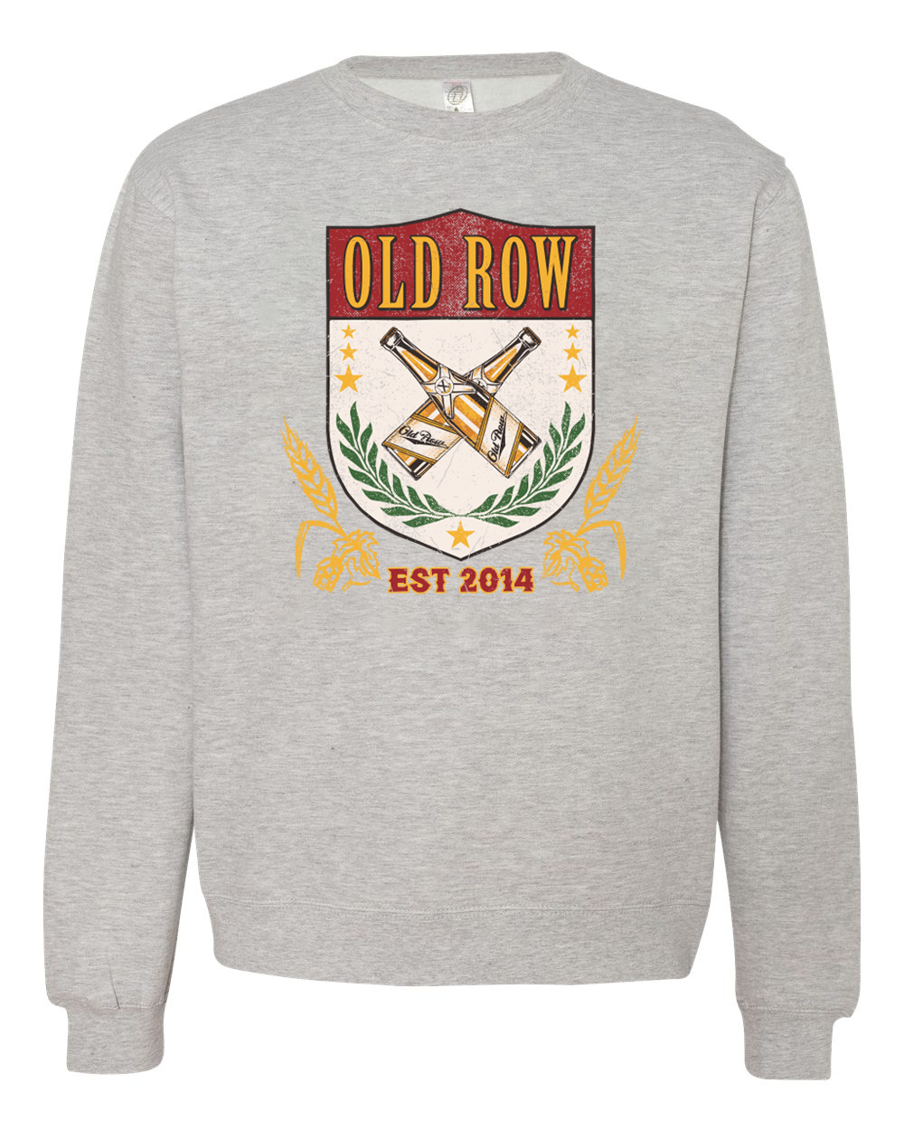 Old Row Crest Badge Crewneck Sweatshirt in Grey Palmetto Moon M