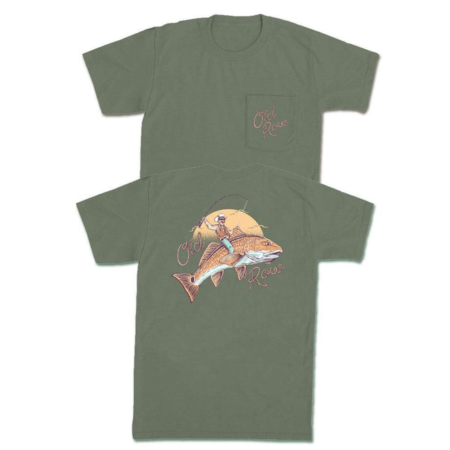 The Bucking Fish Pocket Tee-T-Shirts-Old Row Outdoors-Green-S-Old Row