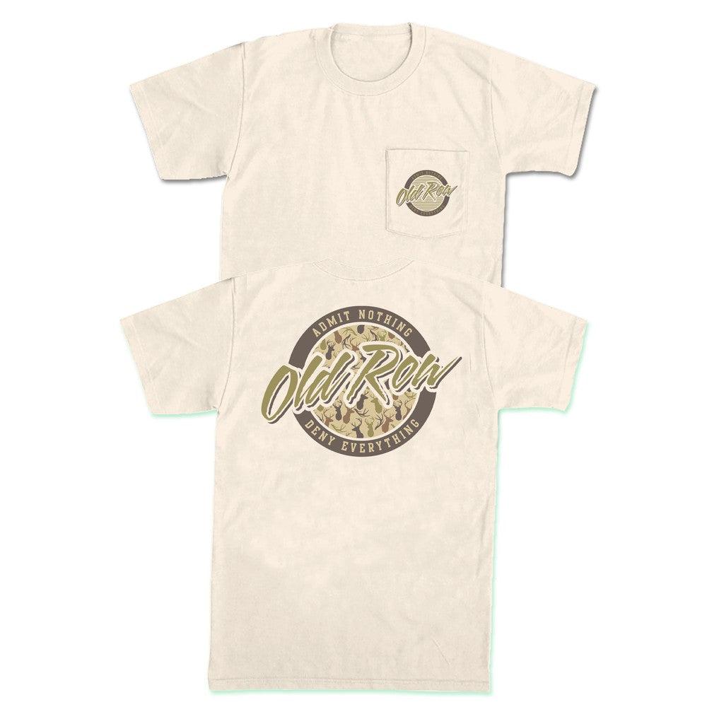 Deer Camo Circle Logo Pocket Tee-T-Shirts-Old Row Outdoors-Ivory-S-Old Row