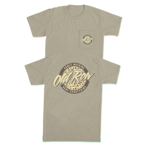 Duck Camo Circle Logo Pocket Tee-T-Shirts-Old Row Outdoors-Tan-S-Old Row