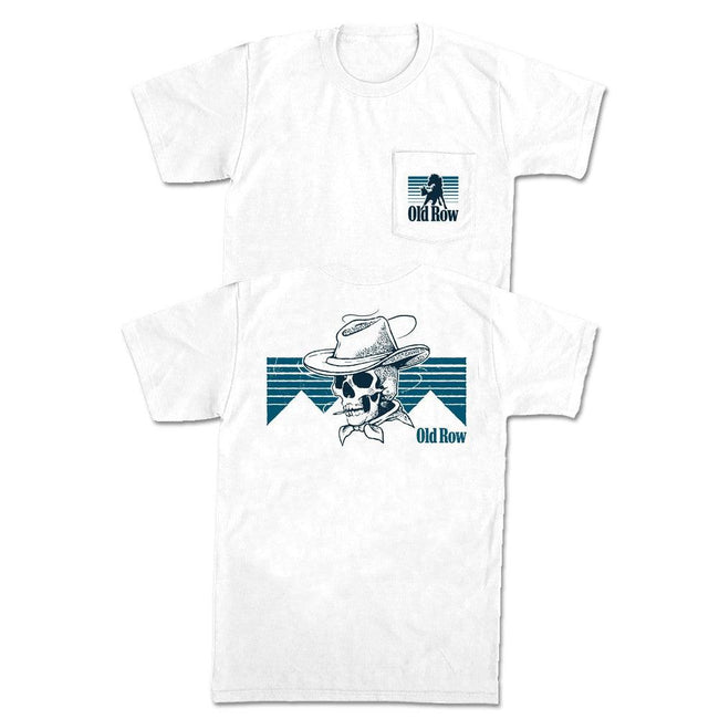The Cowboy Skull Pocket Tee (White)-T-Shirts-The Novelty Collection-White-S-Old Row