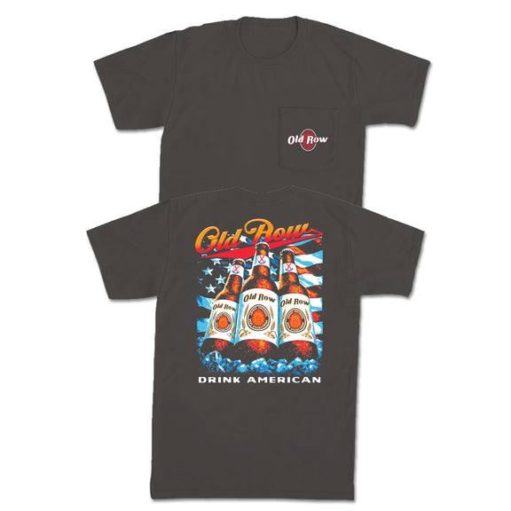 Drink American Flag Pocket Tee