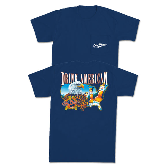 Drink American Map Pocket Tee